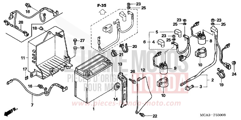 BATTERIE von Goldwing PEARL APOLLO BLUE (PB304) von 2001