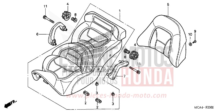 SITZ von Goldwing PEARL CANYON RED (R259) von 2001