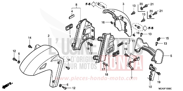 KOTFLUEGEL, VORNE von Goldwing PEARL APOLLO BLUE (PB304) von 2002