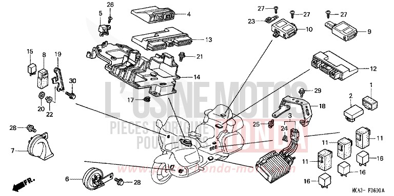STEUERGERAT (GL1800A1/A2/A3/A4/A5) von Goldwing PEARL APOLLO BLUE (PB304) von 2002