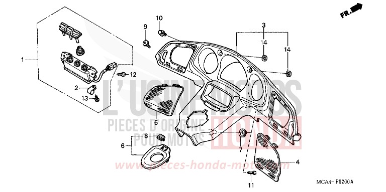 INSTRUMENTENTAFEL (GL1800A1/A2/A3/A4/A5) von Goldwing DURANGO RED METALLIC (R274) von 2003
