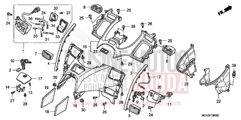 ABSCHIRMUNG (GL1800A1/A2/A3/A4/A5) von Goldwing DURANGO RED METALLIC (R274) von 2003