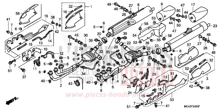 ABGAS-SCHALLDAEMPFER (A1-A5) (6-BR,ED/7/8-BR) von Goldwing DURANGO RED METALLIC (R274) von 2003