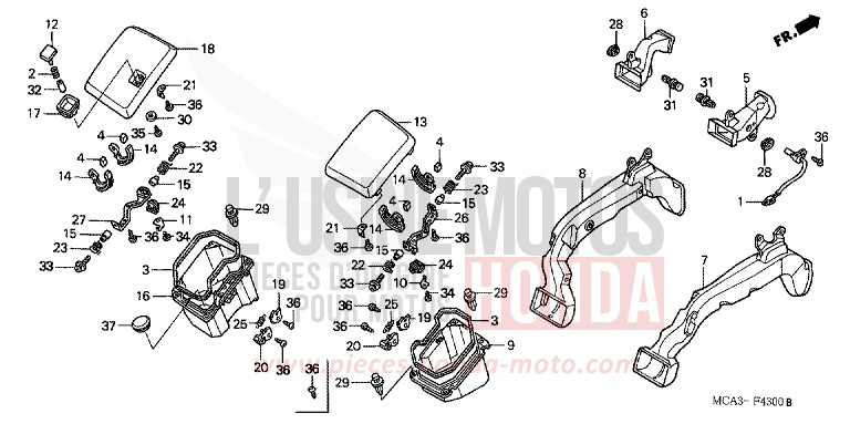 LUFTSCHACHT (GL1800A1/A2/A3/A4/A5) von Goldwing DURANGO RED METALLIC (R274) von 2003