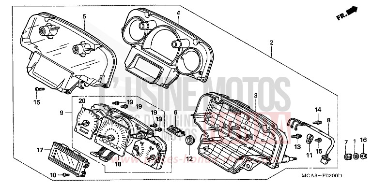 MESSGERAET (GL1800A1/A2/A3/A4/A5) von Goldwing DURANGO RED METALLIC (R274) von 2004