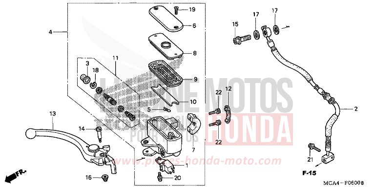 HAUPTBREMSZYLINDER, VORNE ZYLINDER von Goldwing STREAM SILVER METALLIC (NH469) von 2004