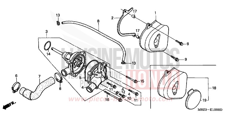 WASSERPUMPE von Hornet PEARL FLASH YELLOW (Y163) von 2001