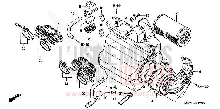 LUFTFILTER (CB600F2/F22) von Hornet SCHWARZ (NH1) von 2002