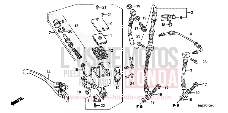 VORDERRADBREMSE (CB600F2) von Hornet CANDY XENON BLUE (PB324) von 2002