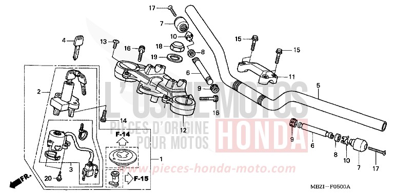 ROHRGRIFF/OBERE BRUECKE (CB600F2/F22) von Hornet CANDY XENON BLUE (PB324) von 2002