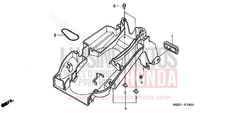 KOTFLUEGEL, HINTEN (CB600F2/F22) von Hornet CANDY XENON BLUE (PB324) von 2002