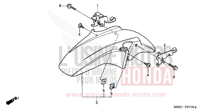 KOTFLUEGEL, VORNE (CB600F2/F22/3/4) von Hornet CANDY XENON BLUE (PB324) von 2003