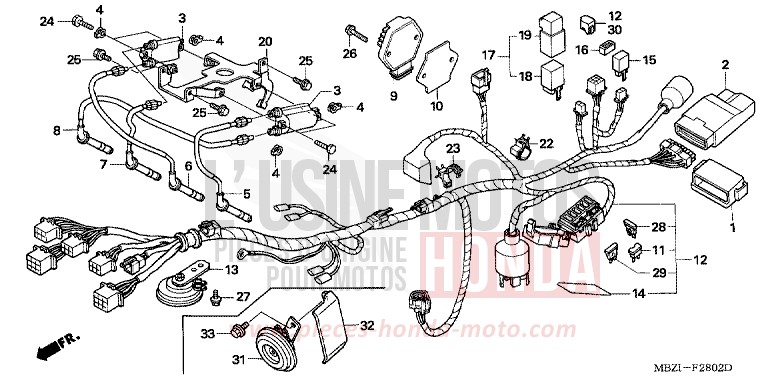 KABELBAUM (CB600F3/4/5/6) von Hornet CANDY XENON BLUE (PB324) von 2003