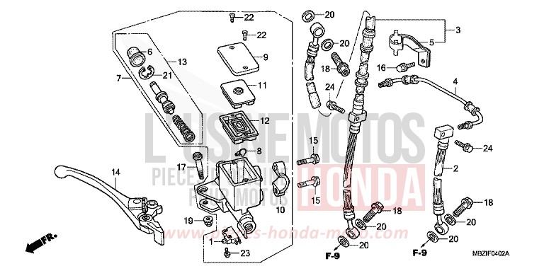 VORDERRADBREMSE (CB600F3/4) von Hornet MAT PLUTONIUM SILVER METALLIC (NH381) von 2003