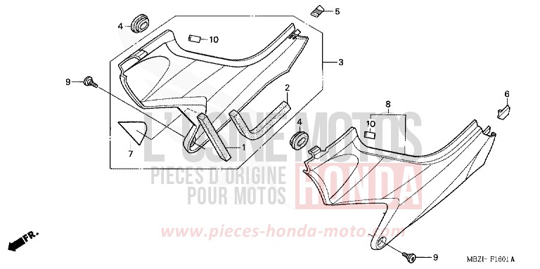 SEITENABDECKUNG (CB600F3/4/5/6) von Hornet MAT PLUTONIUM SILVER METALLIC (NH381) von 2003