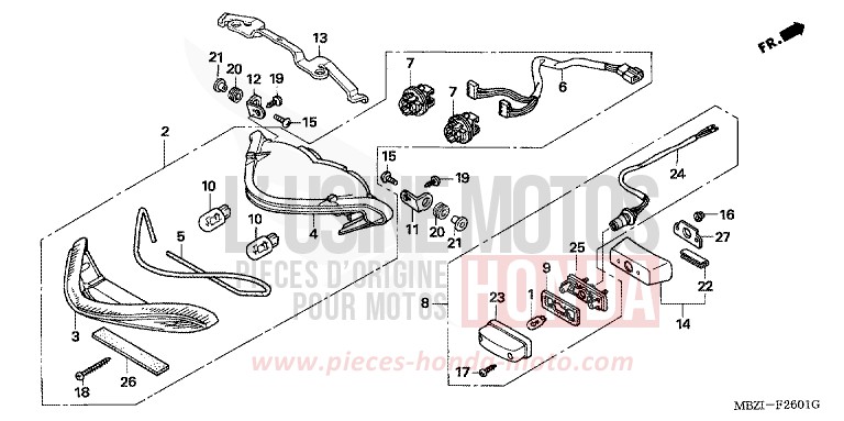 HECKLEUCHTE (CB600F3/4/5/6) von Hornet MAT PLUTONIUM SILVER METALLIC (NH381) von 2004
