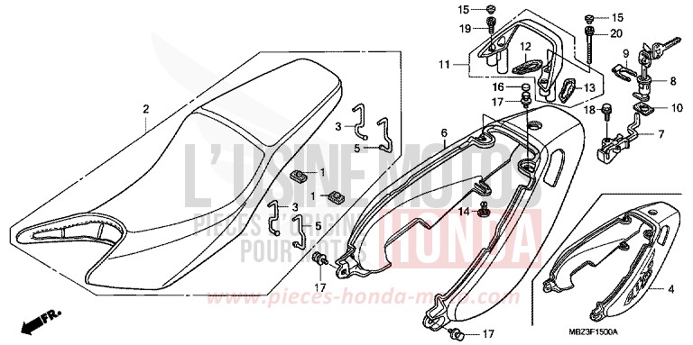 SITZ/SITZVERKLEIDUNG von Hornet ITALIAN RED (R157) von 1999