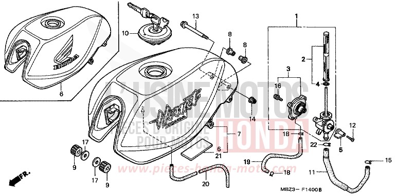KRAFTSTOFFTANK von Hornet PEARL SHINING YELLOW (Y124) von 1999
