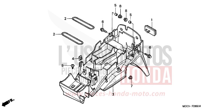 KOTFLUEGEL, HINTEN von CB1100SF SCHWARZ (NH1) von 2001