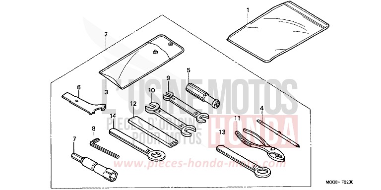 WERKZEUGE von CB1100SF SCHWARZ (NH1) von 2001