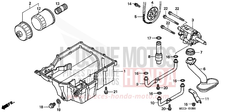 OELPUMPE/OELWANNE/ OELFILTER von CB1100SF CANDY TAHITIAN BLUE (PB215) von 2001