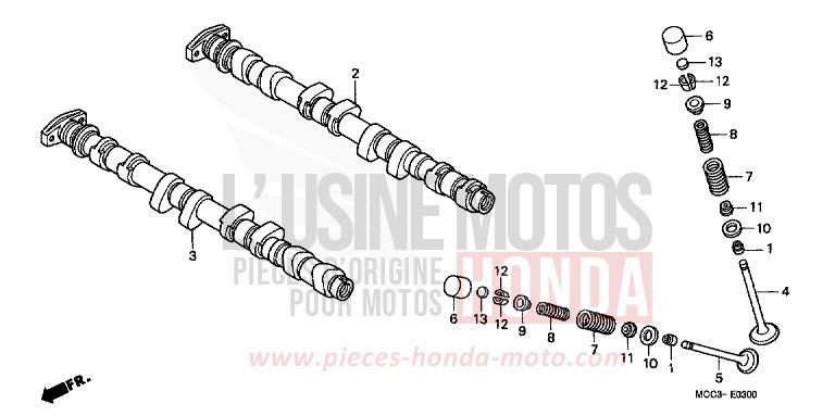 NOCKENWELLE/VENTIL von CB1100SF PEARL FLASH YELLOW (Y163) von 2001