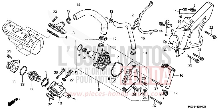 WASSERPUMPE von CB1100SF PEARL FLASH YELLOW (Y163) von 2001