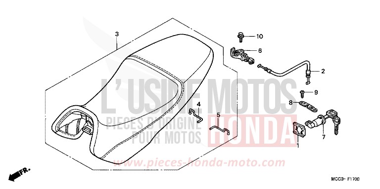 SITZ von CB1100SF PEARL FLASH YELLOW (Y163) von 2001