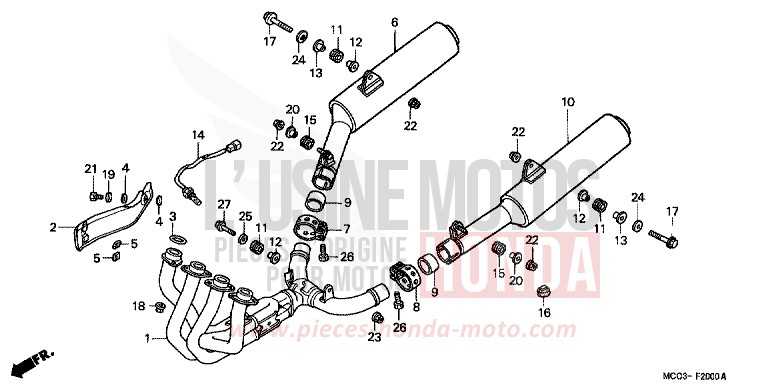 ABGAS-SCHALLDAEMPFER von CB1100SF PEARL FLASH YELLOW (Y163) von 2001