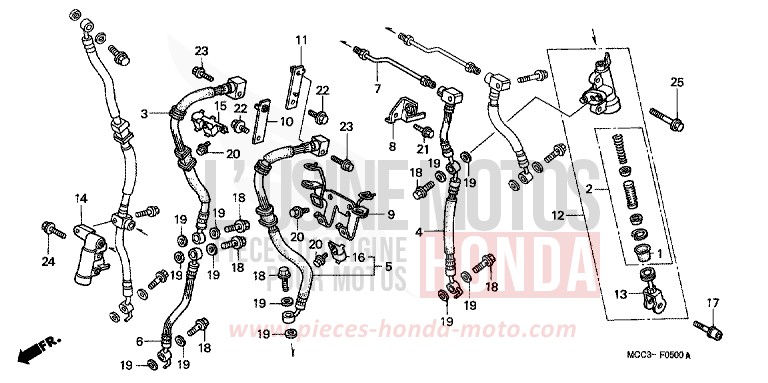 ZWEITER HAUPTZYLINDER von CB1100SF CANDY BLAZING RED (R195) von 2000