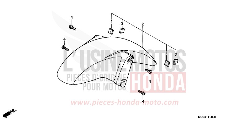 KOTFLUEGEL, VORNE von CB1100SF CANDY BLAZING RED (R195) von 2000