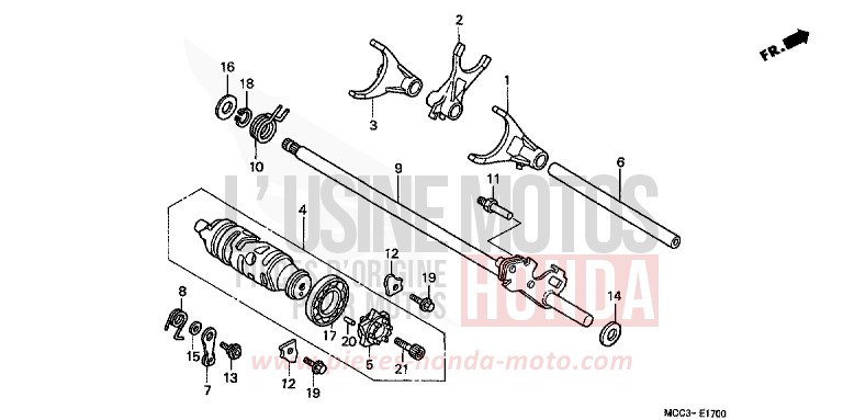 SCHALTTROMMEL von CB1100SF CANDY TAHITIAN BLUE (PB215) von 2000