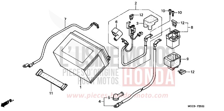 BATTERIE von CB1100SF CANDY TAHITIAN BLUE (PB215) von 2000