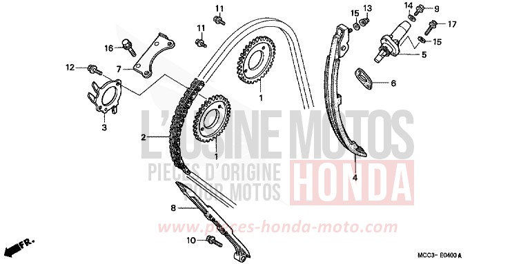 NOCKENWELLENKETTE/SPANNVORRICHTUNG von CB1100SF MUTE BLACK METALLIC (NH359) von 2000