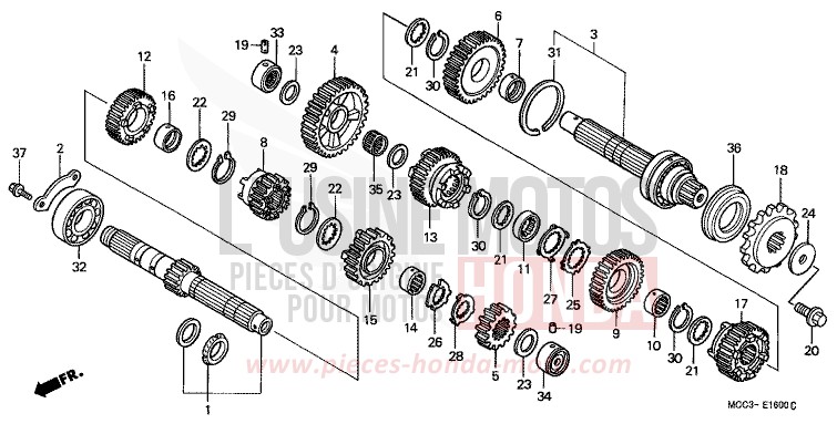GETRIEBE von CB1100SF MUTE BLACK METALLIC (NH359) von 2000