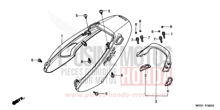 WINDLAUF, HINTEN von CB1100SF MUTE BLACK METALLIC (NH359) von 2000