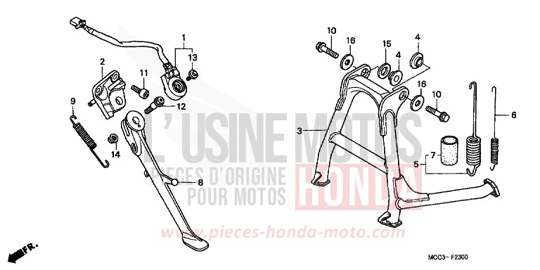 STAENDER von CB1100SF MUTE BLACK METALLIC (NH359) von 2000