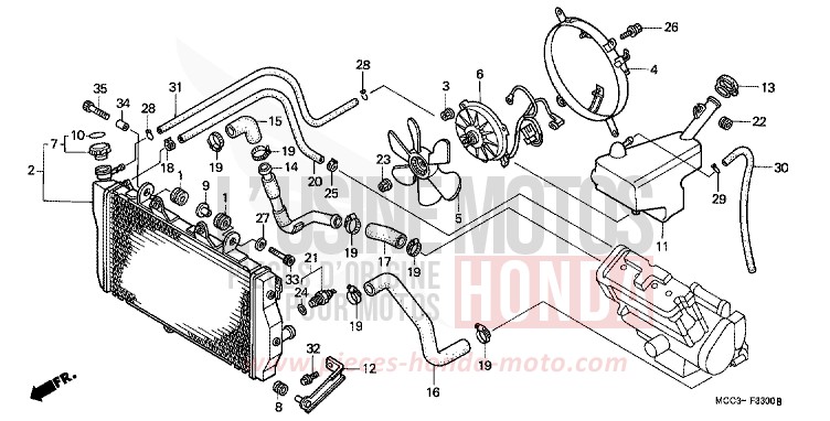 KUEHLER von CB1100SF MUTE BLACK METALLIC (NH359) von 2000