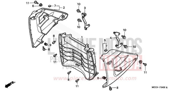 KUEHLERGITTER von CB1100SF MUTE BLACK METALLIC (NH359) von 2000