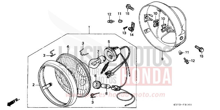 SCHEINWERFER (AUSSER XL125SZ,A,B,C-CM) von XL125S SCHWARZ (NH1) von 1981