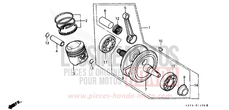 KURBELWELLE/KOLBEN von XL125S CERAMIC WHITE (NH24) von 1981