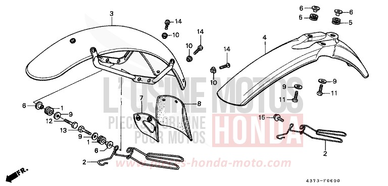 KOTFLUEGEL, VORNE von XL125S CERAMIC WHITE (NH24) von 1981