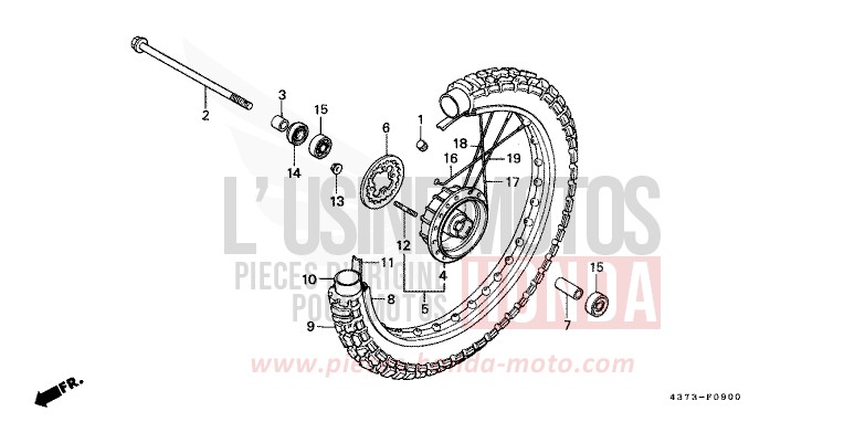 VORDERRAD von XL125S CERAMIC WHITE (NH24) von 1981