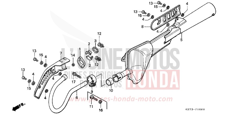 ABGAS-SCHALLDAEMPFER von XL125S CERAMIC WHITE (NH24) von 1981