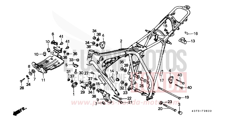 RAHMENKOERPER von XL125S CERAMIC WHITE (NH24) von 1981