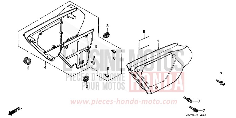 SEITENABDECKUNG (XL125SZ/A/B/C) von XL125S CORTINA WHITE (NH111) von 1981