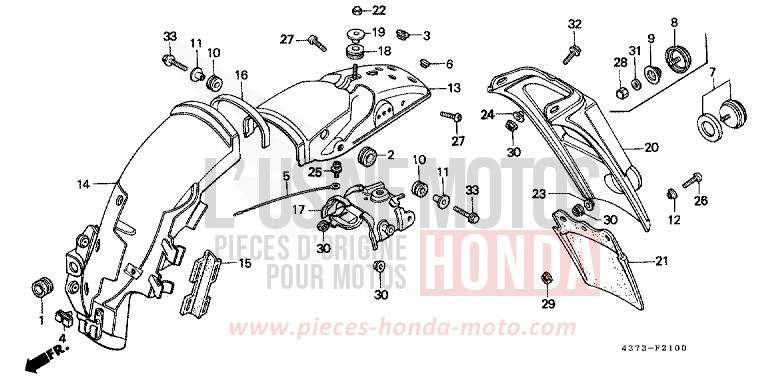 KOTFLUEGEL, HINTEN von XL125S CORTINA WHITE (NH111) von 1981
