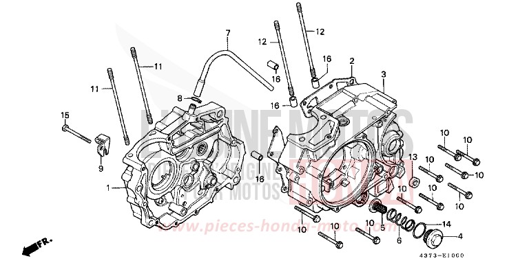 KURBELGEHAEUSE von XL125S FIGHTING RED (R134) von 1981
