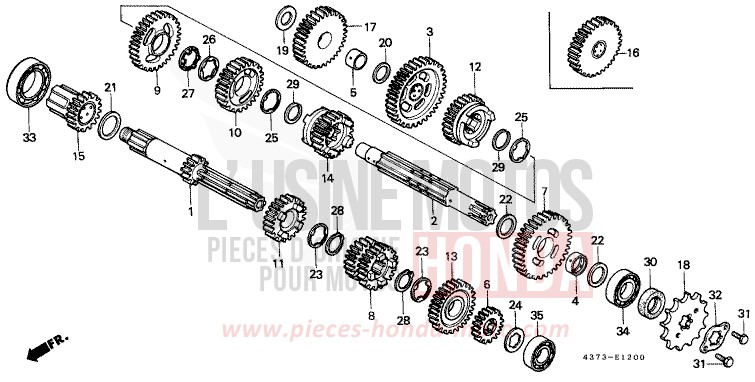 GETRIEBE von XL125S FIGHTING RED (R134) von 1981