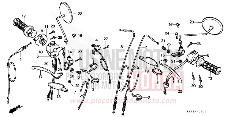 SCHALTER/KABEL (XL125SZ/A/B/C) von XL125S FIGHTING RED (R134) von 1981